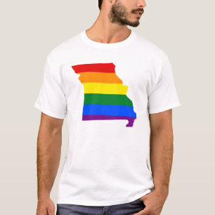 Camiseta LGBT Missouri, mapa de bandeira dos EUA T-Shirt