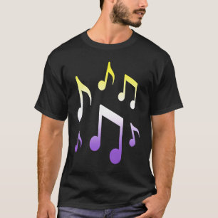 Camiseta LGBT Não Binário Sutil Notas de Música Músico LGBT