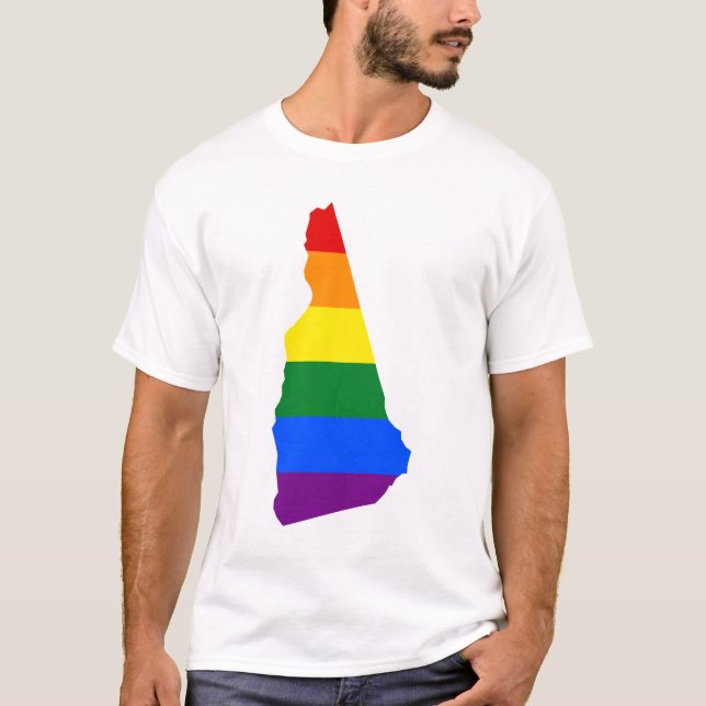 Camiseta LGBT New Hampshire, Estado norte-americano com o m (Frente)