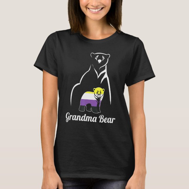 Camiseta LGBT Non Binary Grandma Bear Enby Non Binary Pride (Frente)