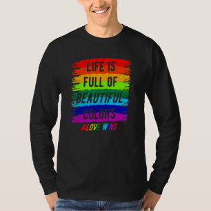 Camiseta Lgbt O Arco-Íris É Cheio De Amor Vence Lgbt