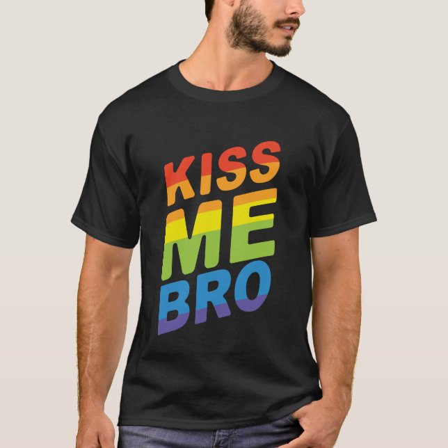 Camiseta LGBT ORGULHO BEIJA-Me Bro Por Tipografia Moderna d (Frente)