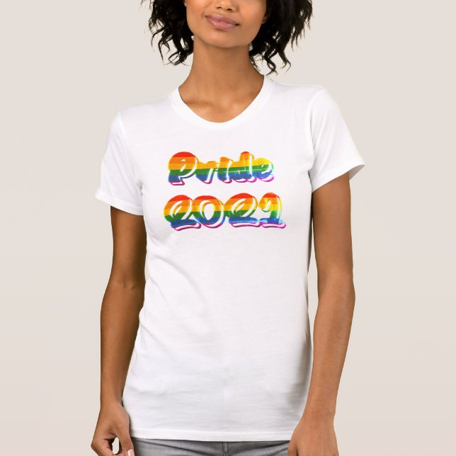 Camiseta LGBT Orgulho gay 2021 Sinalizador arco-íris LGBT (Frente)