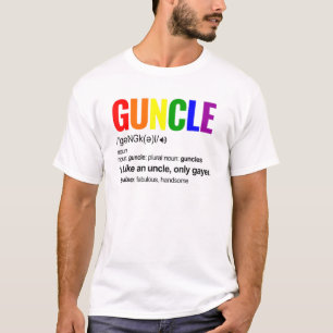 Camiseta Lgbt Orgulho gay Guncle Definition Rainbow Tio Sup