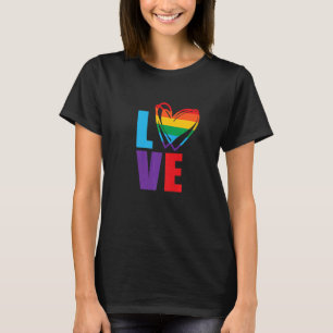 Camiseta Lgbt Orgulho gay Mês Ama O Coração Arco-Íris Para 