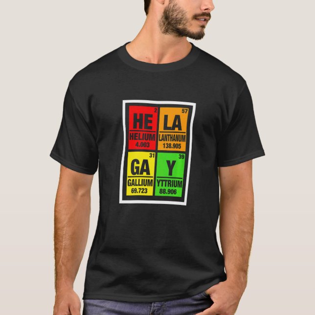 Camiseta Lgbt Orgulho gay Mês Elementa Hela Gay Para Ele (Frente)