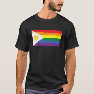 Camiseta LGBT Orgulho gay Rainbow Filipino Flag
