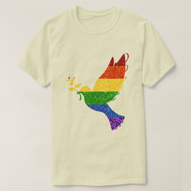 Camiseta LGBT Orgulho Glitter Doença de Paz (Frente do Design)