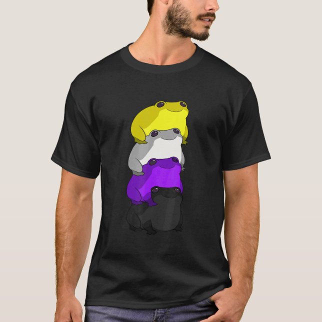 Camiseta Lgbt Orgulhoso Sapo De Sinalizador De Orgulho Não- (Frente)