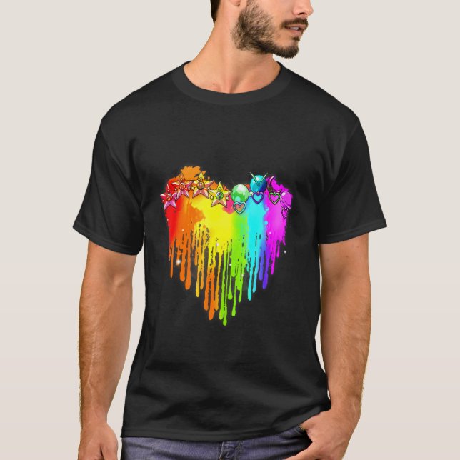 Camiseta Lgbt Planet Star Lgbt Pride Heart Gay Les Bisexual (Frente)