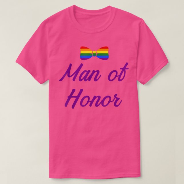 Camiseta Lgbt Pride Gay Bachelor Partido Homem De Honra Eng (Frente do Design)