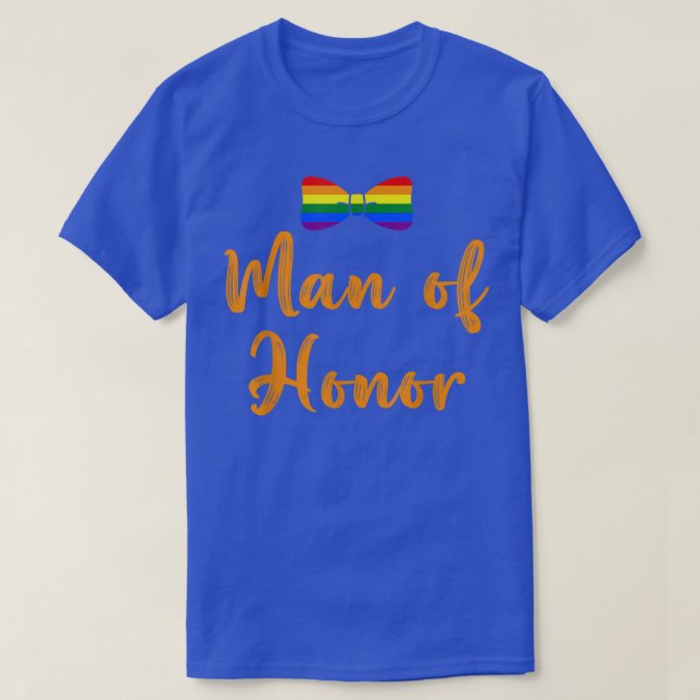 Camiseta Lgbt Pride Gay Bachelor Partido Homem De Honra Eng (Frente do Design)
