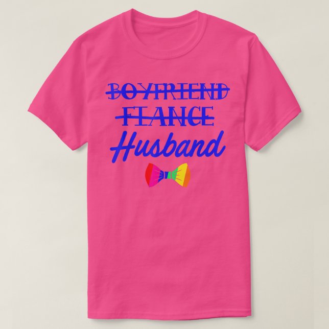 Camiseta Lgbt Pride Gay Bachelor Party Boyfriend Engagement (Frente do Design)