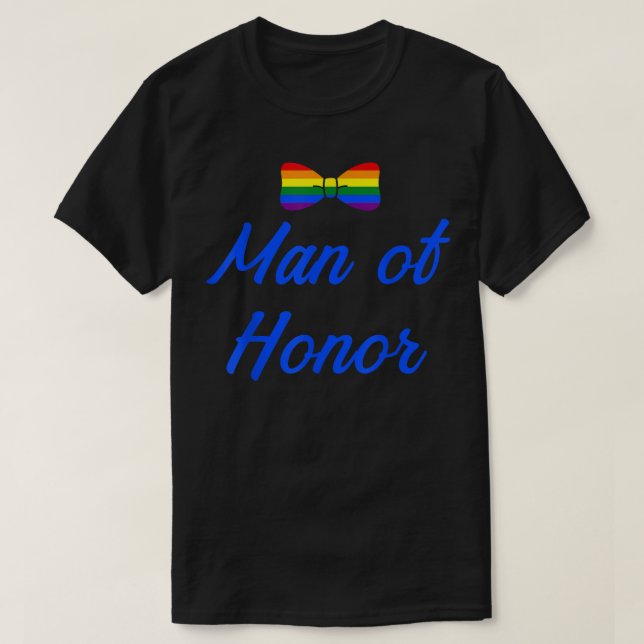 Camiseta Lgbt Pride Gay Bachelor Party Man Of Honor Engagem (Frente do Design)