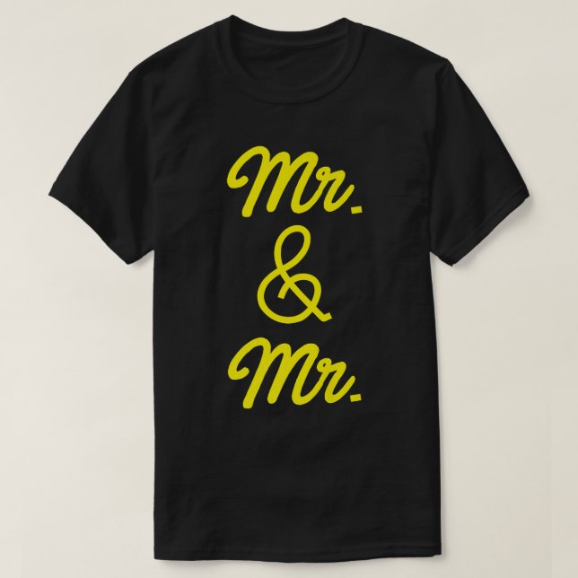 Camiseta Lgbt Pride Gay Bachelor Party Mr And Mr Engagement (Frente do Design)