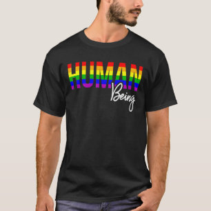 Camiseta Lgbt Pride Human Being Gay Lésbica Suporte ao Arco