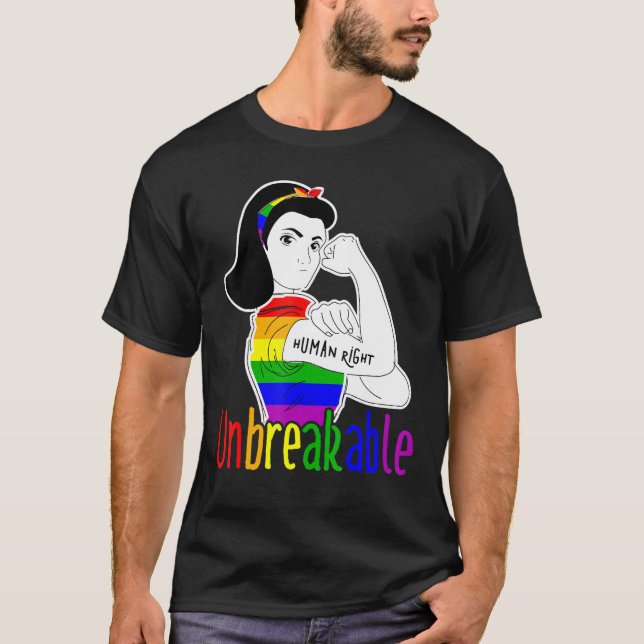 Camiseta Lgbt Pride Humano Direito Inquebrável Força Arco A (Frente)