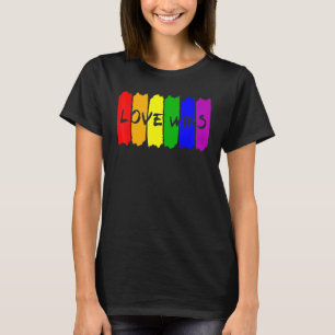 Camiseta Lgbt Pride Love Gins Suporte ao Arco-Íris Gay Lésb