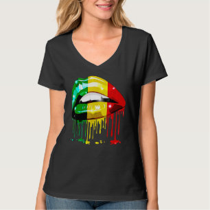 Camiseta Lgbt Pride Mês Arco-Íris Lábios Bisexual Le