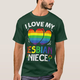 Camiseta Lgbt Pride Month I Love Lésbica Niece Heart Design
