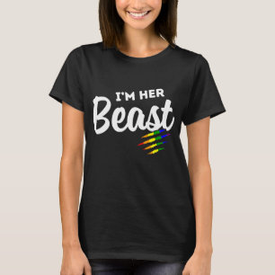 Camiseta LGBT Pride Rainbow Couples For Lesbians I'm Her Be