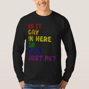 Camiseta Lgbt Pride Rainbow É Gay Aqui Ou É Apenas