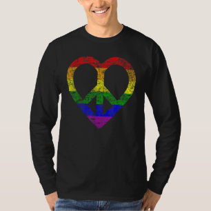Camiseta Lgbt Pride Rainbow Peace Lgbtq Suporte A Lésbicas