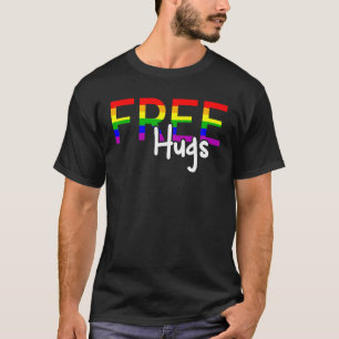 Camiseta Lgbt Pride Rainbow Suporta Abraços Gay Lésbicas Q