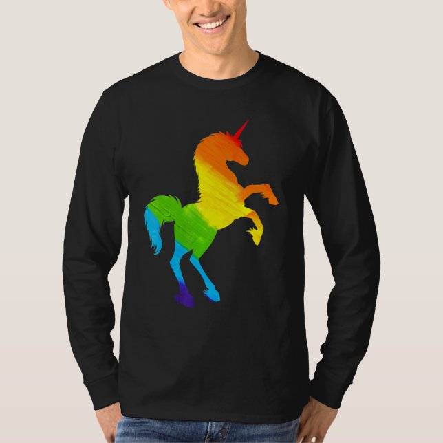 Camiseta Lgbt Pride Unicorn Rainbow Flag Human Right Suppor (Frente)