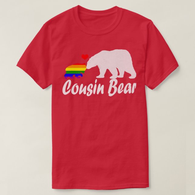 Camiseta Lgbt Primo Bear Orgulho gay Igual Direitos Rainbow (Frente do Design)