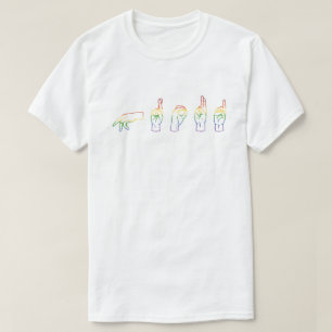 Camiseta LGBT Rainbow ASL - T-Shirt orgulhosa