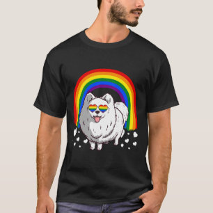 Camiseta Lgbt Rainbow Pomeranian Orgulho gay