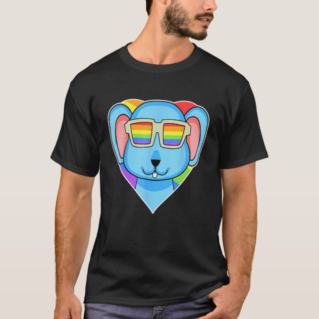 Camiseta LGBT Rainbow  Rat  Gay Pride  LGBT Heart Animal Mo (Frente)