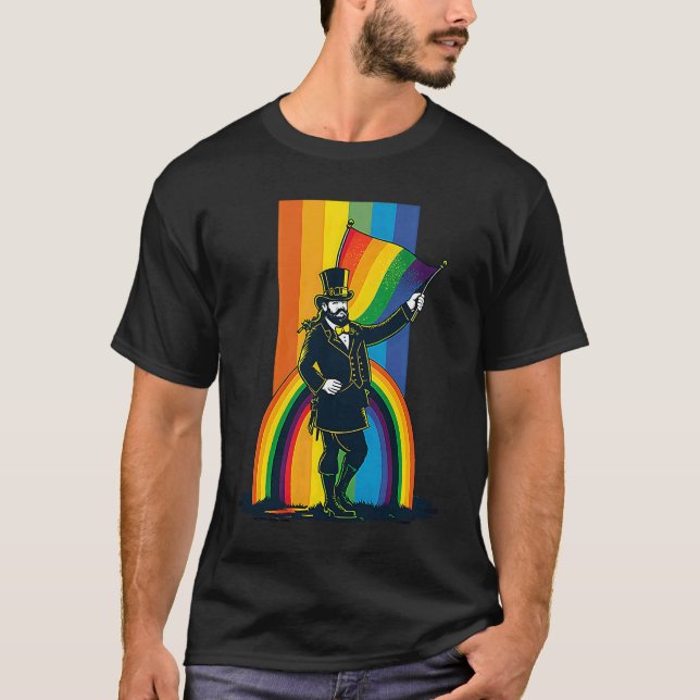 Camiseta LGBT Rainbow Supporter Gay St Patricks Day  2 (Frente)
