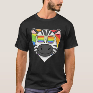 Camiseta LGBT Rainbow Zebra Orgulho gay LGBT Heart Animal