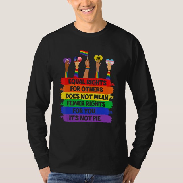 Camiseta Lgbt Retro Fist Love Igual Rights Não é uma Pie (Frente)