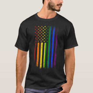 Camiseta Lgbt Sinalizador Americano Distinto Arco Lgbtq Gay