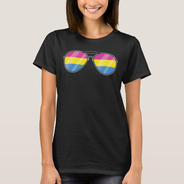 Camiseta Lgbt Sinalizador de Pansexualidade Óculos Panorâmi (Frente)