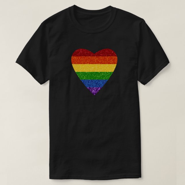 Camiseta LGBT Sinalizador do Orgulho Cardíaco (Frente do Design)
