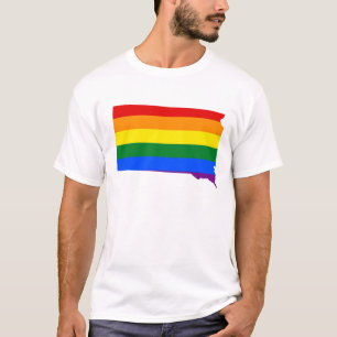 Camiseta LGBT South Dakota, Estado norte-americano, mapa T-