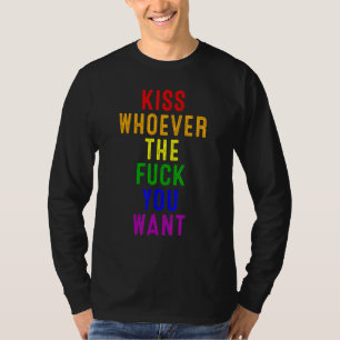 Camiseta Lgbt Suporta Beijo Quem Quer Que Você Queira O Imp