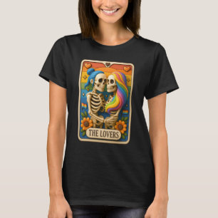 Camiseta LGBT Tarot Card Os Amantes Arco-Íris Beijando Lésb