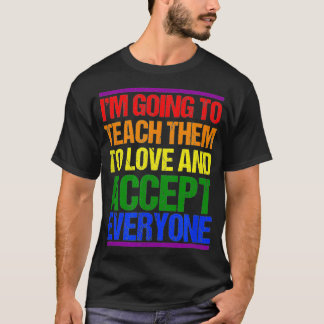 Camiseta LGBT Teacher Ally Rainbow Teach Love Accept Everyo