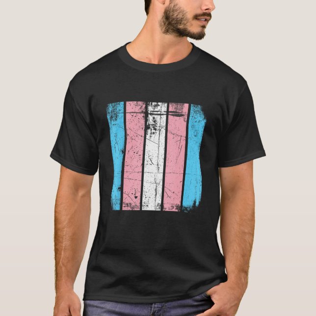Camiseta LGBT Transgender Flag Rainbow American Flag LGBTQ (Frente)