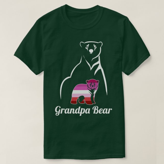 Camiseta LGBT: Vovô Lésbico Urso Lésbico Bandeira Orgulho L (Frente do Design)