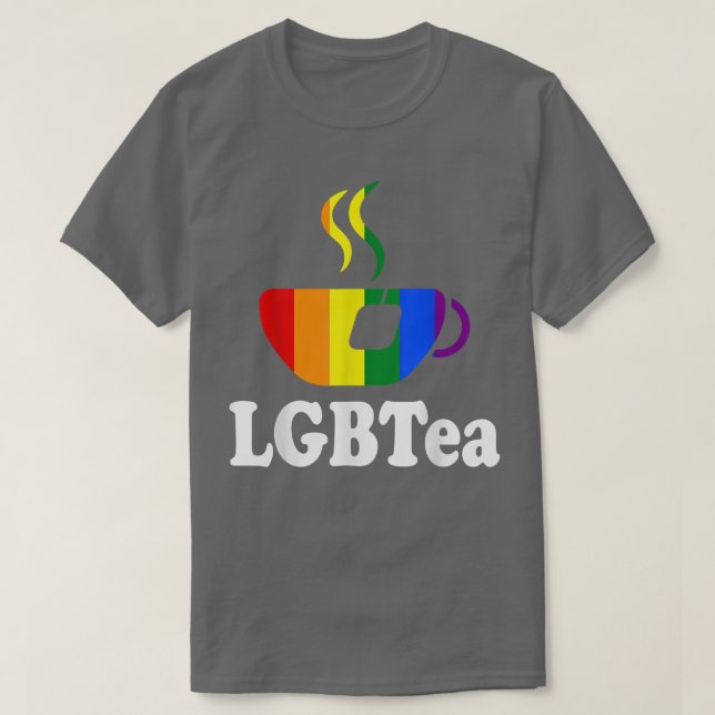 Camiseta LGBTea Funny Teacup Rainbow Pride Month Gay Tea Lo (Frente do Design)
