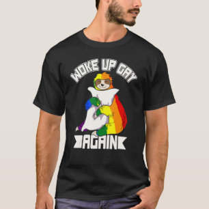 Camiseta Lgbtq acordou Gay de novo Lã