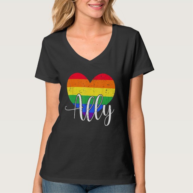 Camiseta LGBTQ Ally for Gay Pride Support (Frente)