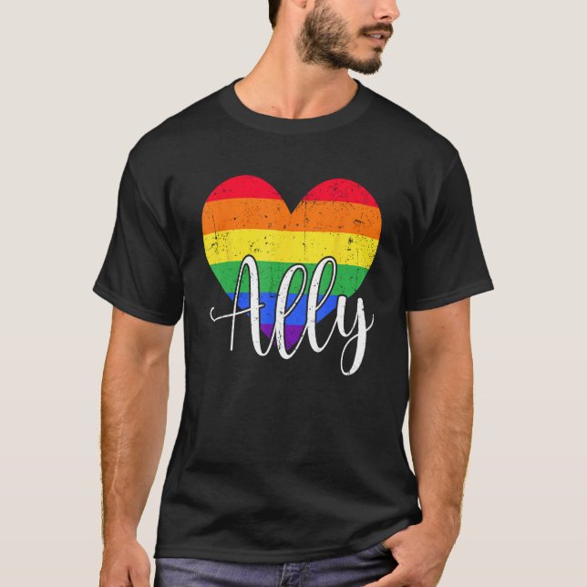 Camiseta LGBTQ Ally for Gay Pride Support (Frente)
