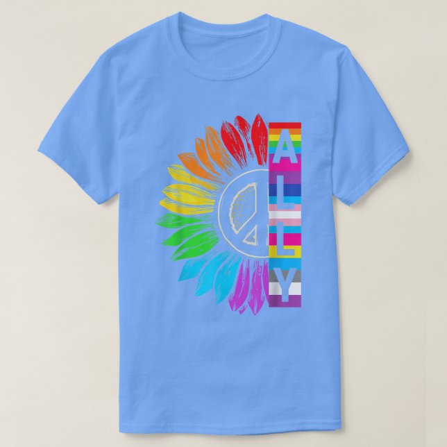 Camiseta LGBTQ Ally LGBT para Homens Orgulho gay (Frente do Design)